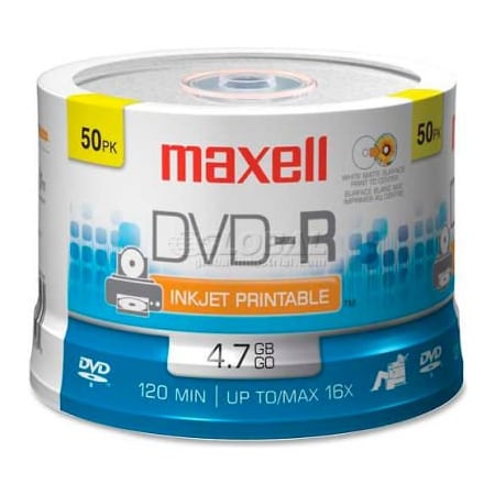Maxell DVD Recordable Media, MAX638022, DVD-R Media, 16x Speed, 4.70 GB Capcity